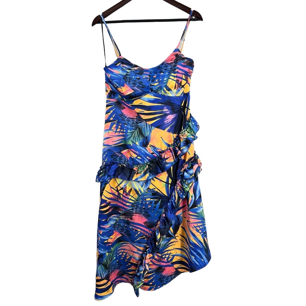 Romeo & Juliet Couture Dress Tropical Ruffled Detail‎ Large